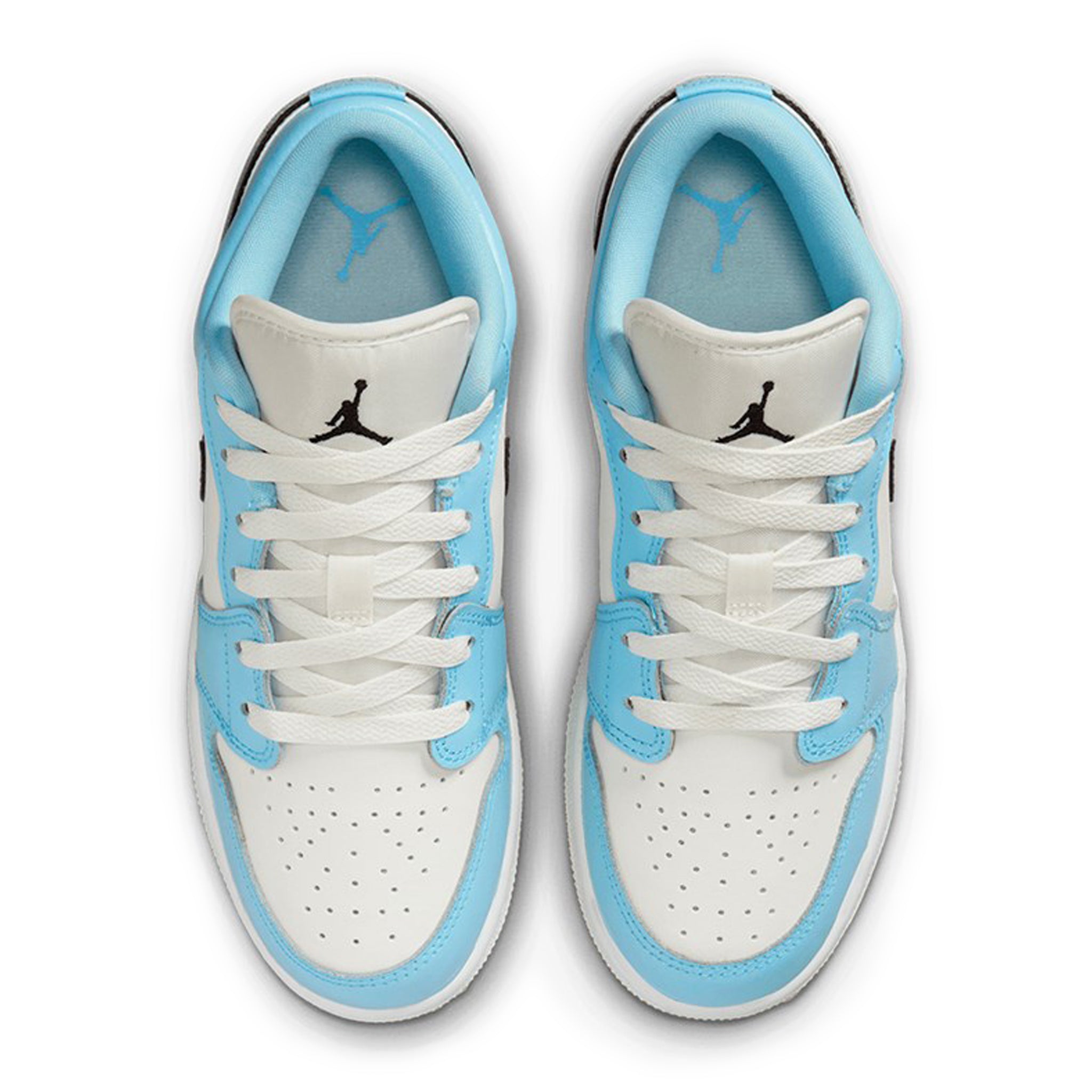 Top down view of Air Jordan 1 Low Ice Blue Black (GS) 554723-401